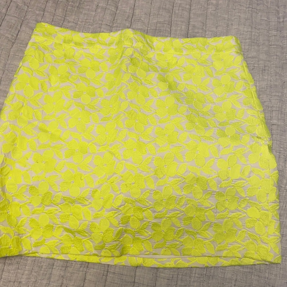 Neon Yellow J.Crew Mini Skirt- size 2